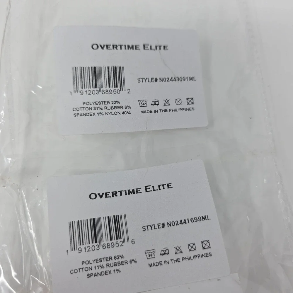 Overtime Elite Jelly Fam Black Socks Lot 2 Crew Mid Strideline Size L NWT